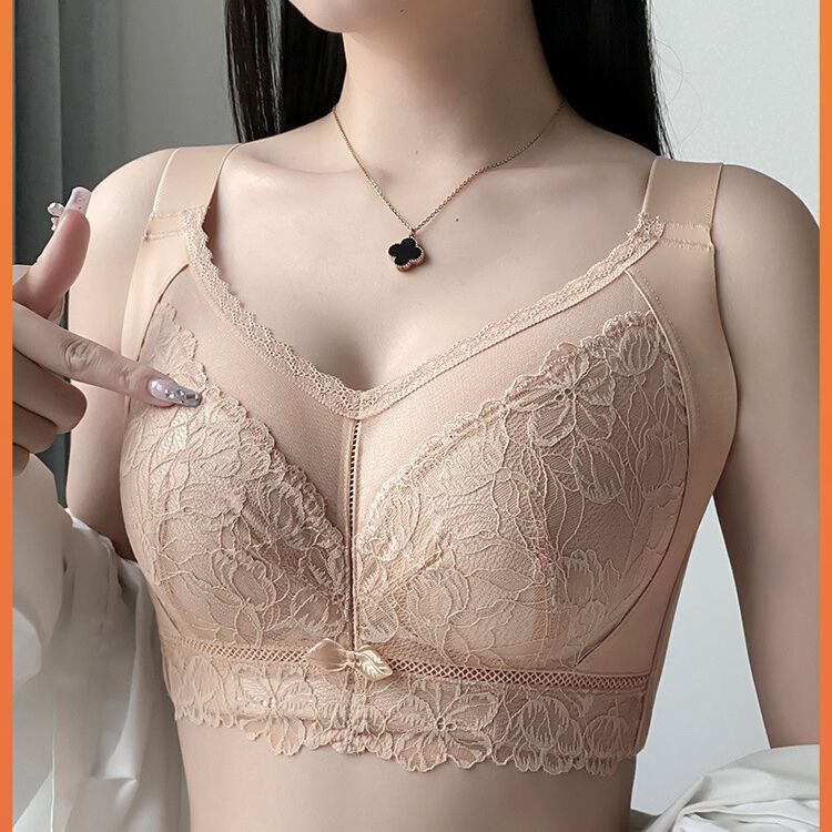 Large Bust Minimizing Bra for Women, Thin Full Cup with Soft Underwire, Slimming, Side Breast Collection, Adjustable, Seamless Smooth Bra