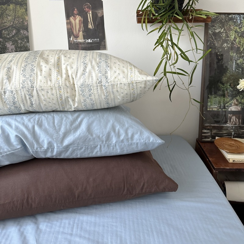 Single-ply pure cotton pillowcase bedroom match 48*74cm single pillow cover 100% cotton pillowcase leather pillow core protector