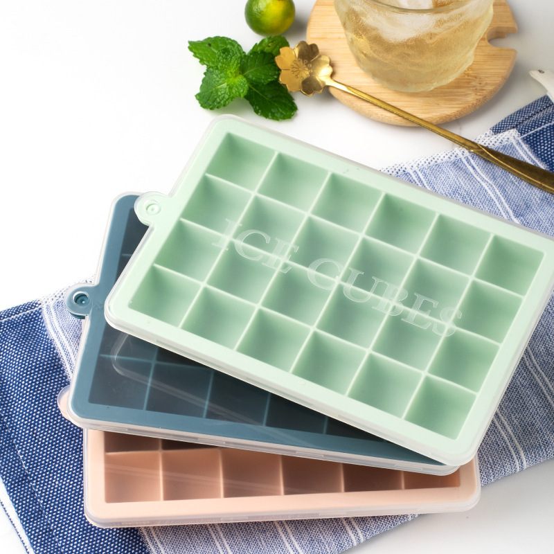 Abrasivo de rejilla de hielo de silicona de grado alimenticio 18 rejilla creativa para el hogar caja de hielo con tapa refrigerador para el hogar artefacto de fabricación de hielo