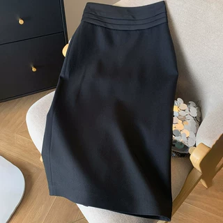 预售早春轻奢半身裙女新款气质显瘦通勤高腰拼接气质一步裙包臀裙