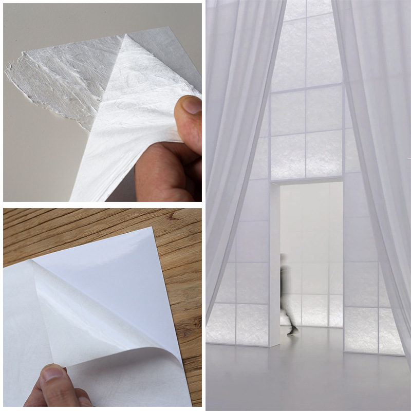自粘杜邦纸面料透明肌理透光背景布防水diy背胶自粘创意装饰装修