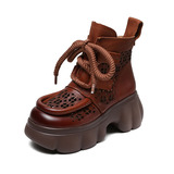 Высокие летние этнические короткие сапоги на платформе, сандалии, обувь, этнический стиль