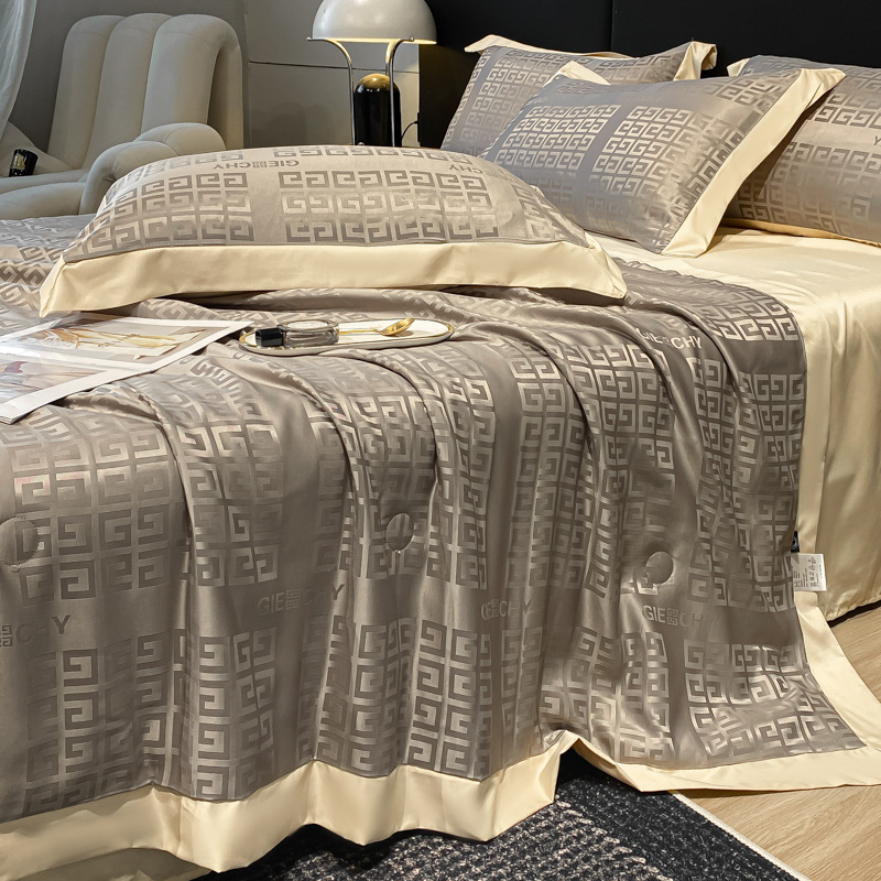 Verano A clase Jacquard hielo edredón de verano madre-infanto edredón de verano de cuatro piezas edredón de aire acondicionado edredón de verano
