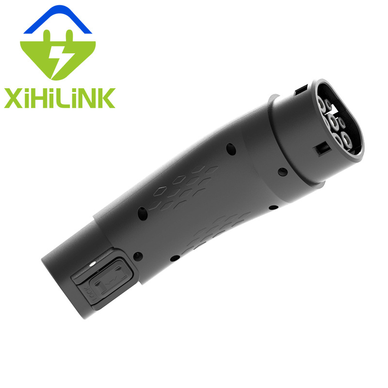 Tesla Gun-Style Connector to European Standard Ac Charging Station Adapter, Car Ev Adapter Connector, Electric Vehicle Conversion Head
