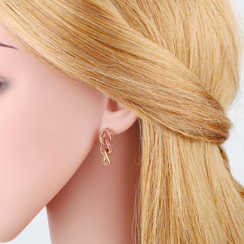 Fashion Creative Gold Plated Thick Chain Copper Earrings