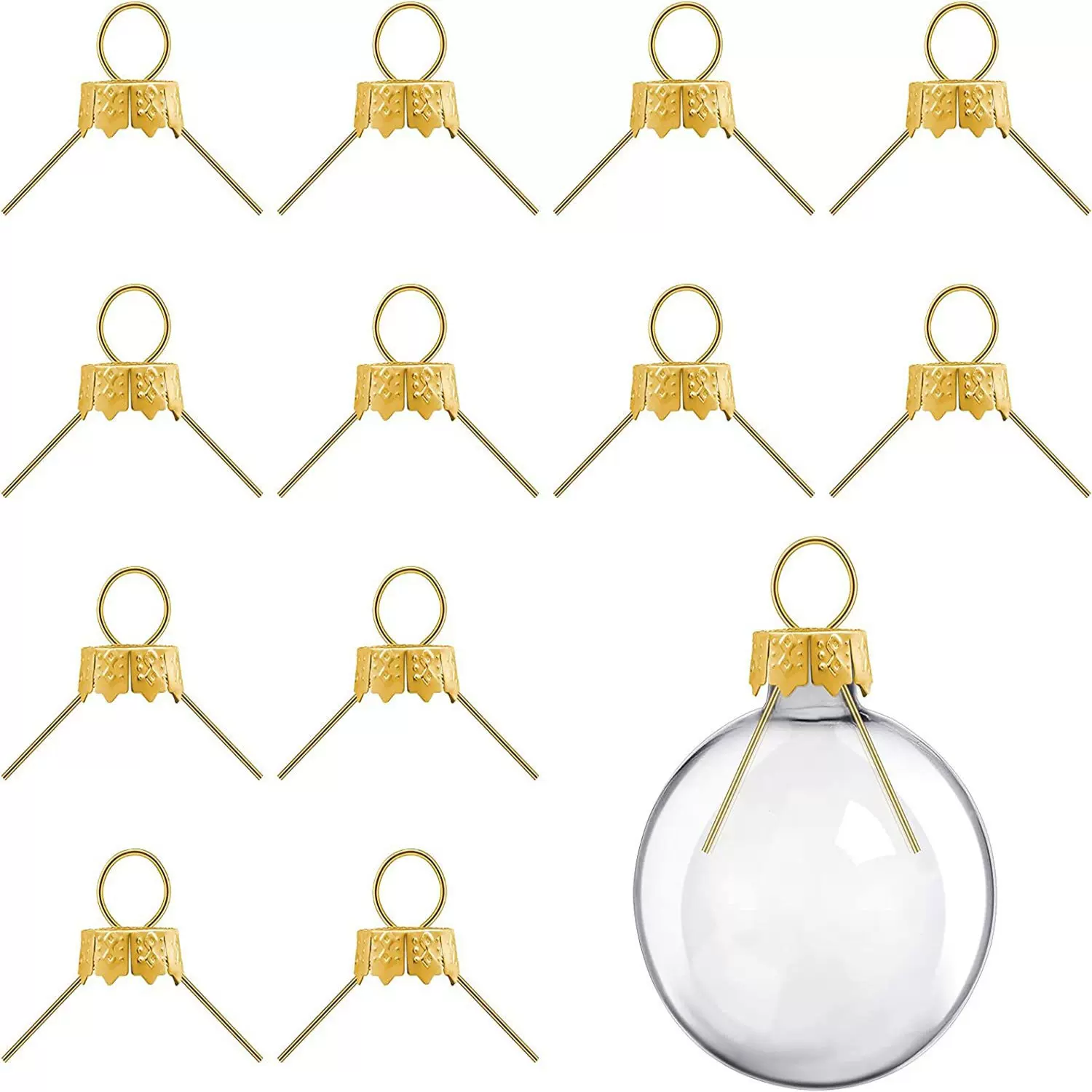 圣诞球盖子铝帽五金卡帽电镀球装饰品圣诞树批发