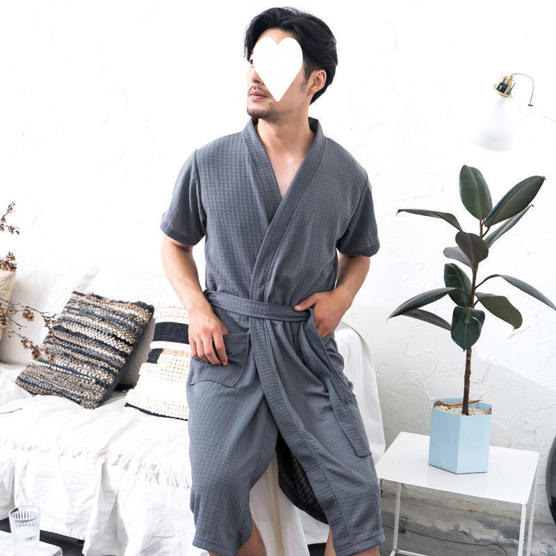 浴衣情侣款一对袍女长款春秋薄款男士大码酒店睡袍睡吸水夏季跨境|undefined