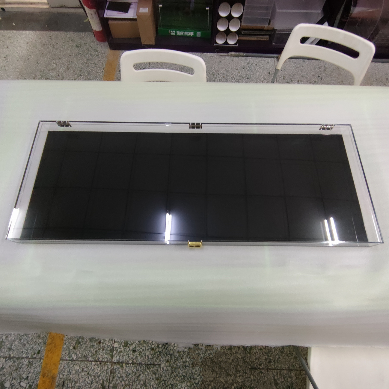 高端亚透明克力收纳盒长方形黑色有机玻璃展示盒储物盒商超展示