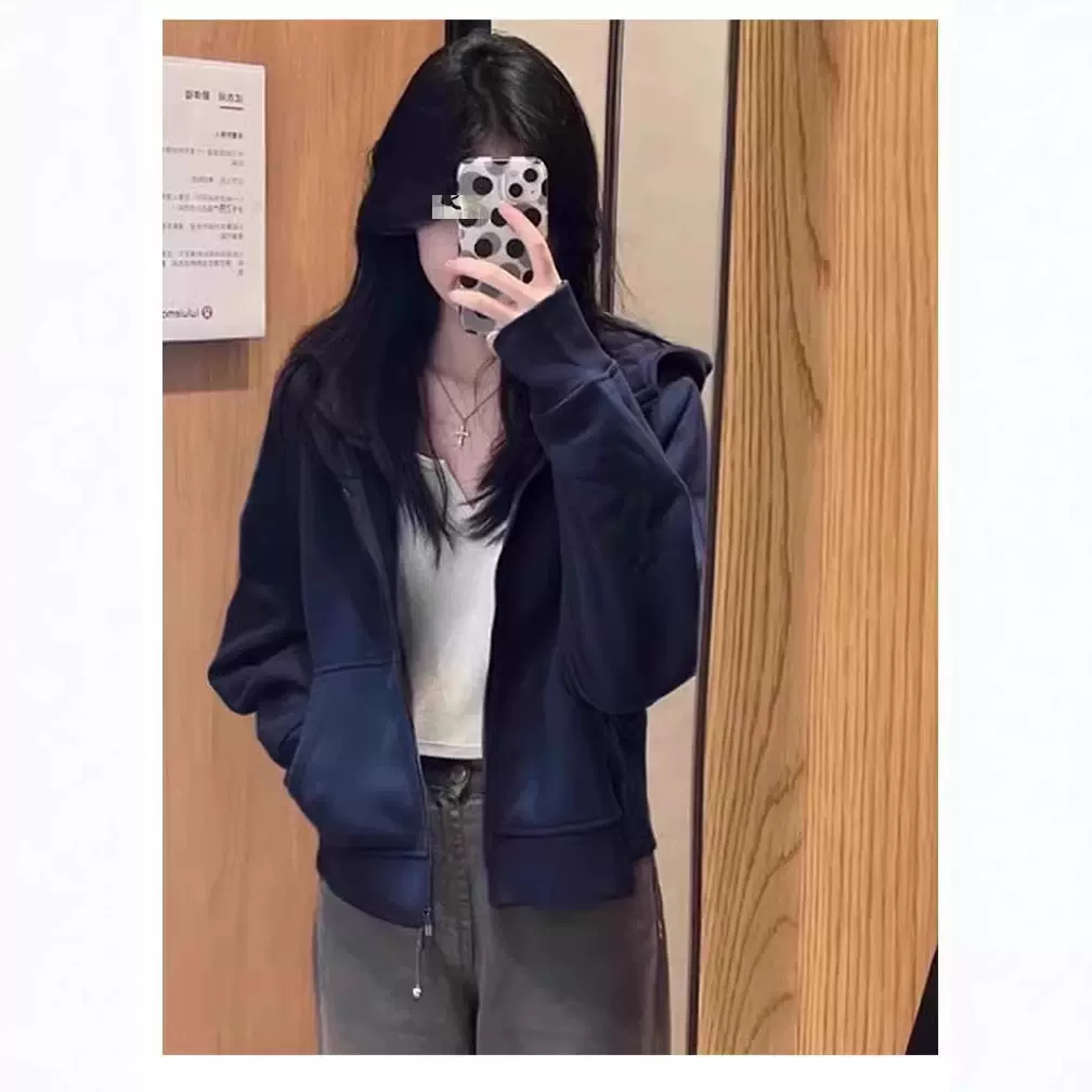 短款卫衣外套女显瘦连帽上衣春秋款2025新款爆款小个子修身薄开衫
