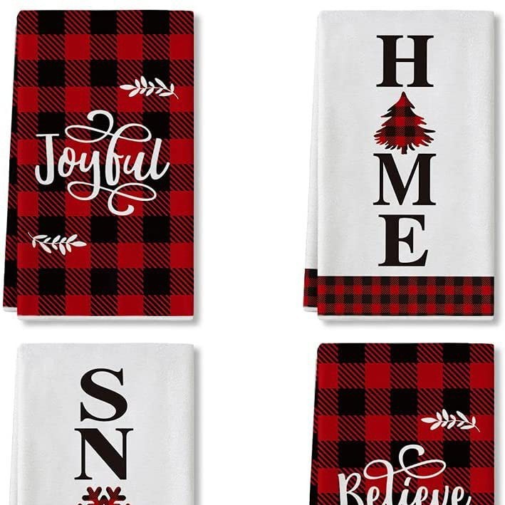 跨境亚马逊速卖通直供厂家定制小批量超细纤维数码印花节日茶巾餐