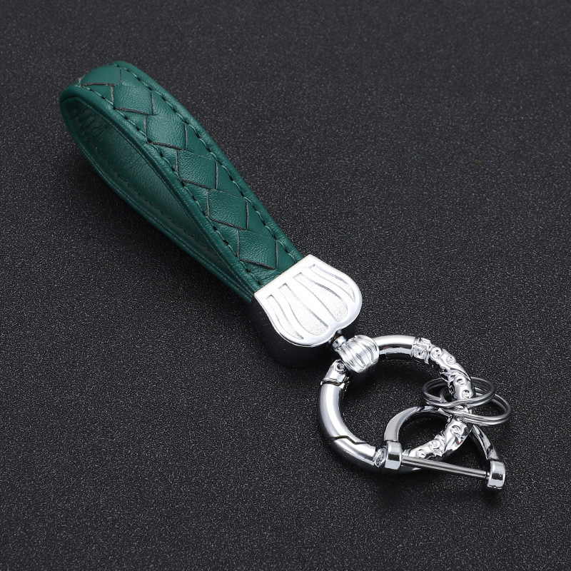 Productos transfronterizos Llavero de coche Corona Llavero de metal Material de aleación de zinc Cuerda de cuero duradera de alta gama Llavero