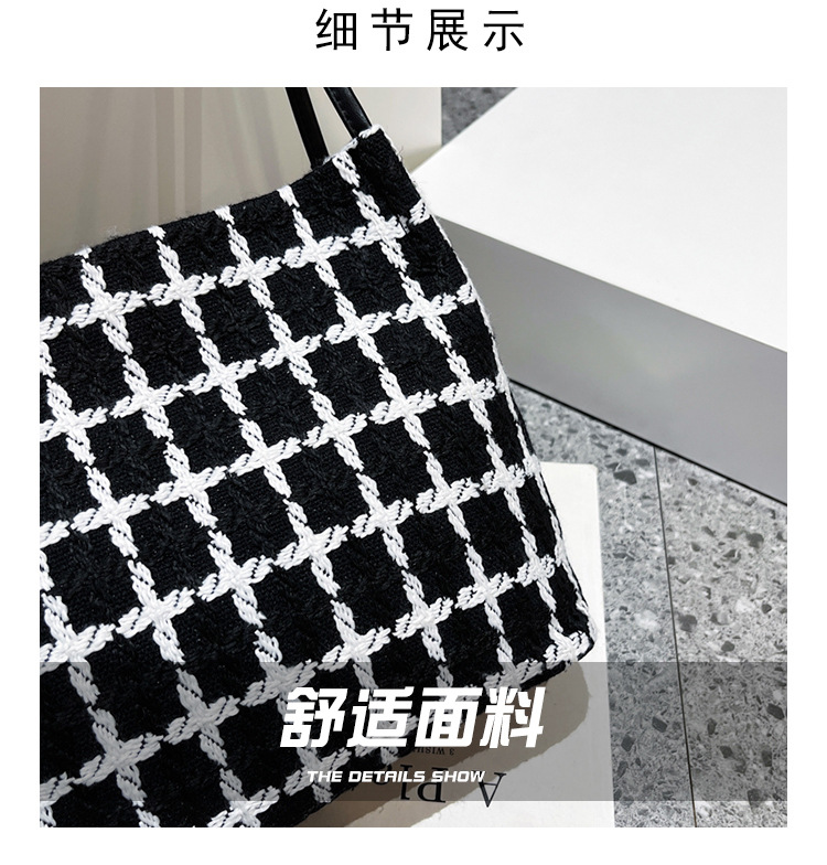This year's popular bags are versatile for women. The 2023 new tweed bucket single-shoulder bag exudes a sense of sophistication and is a student commuting tote bag Specification drawing
