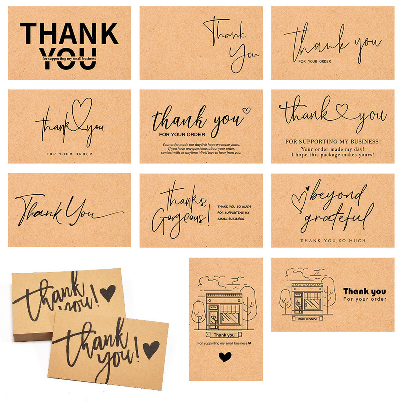 30 sheets/pack Kraft paper thank you card gift card greeting card gift blank decoration card