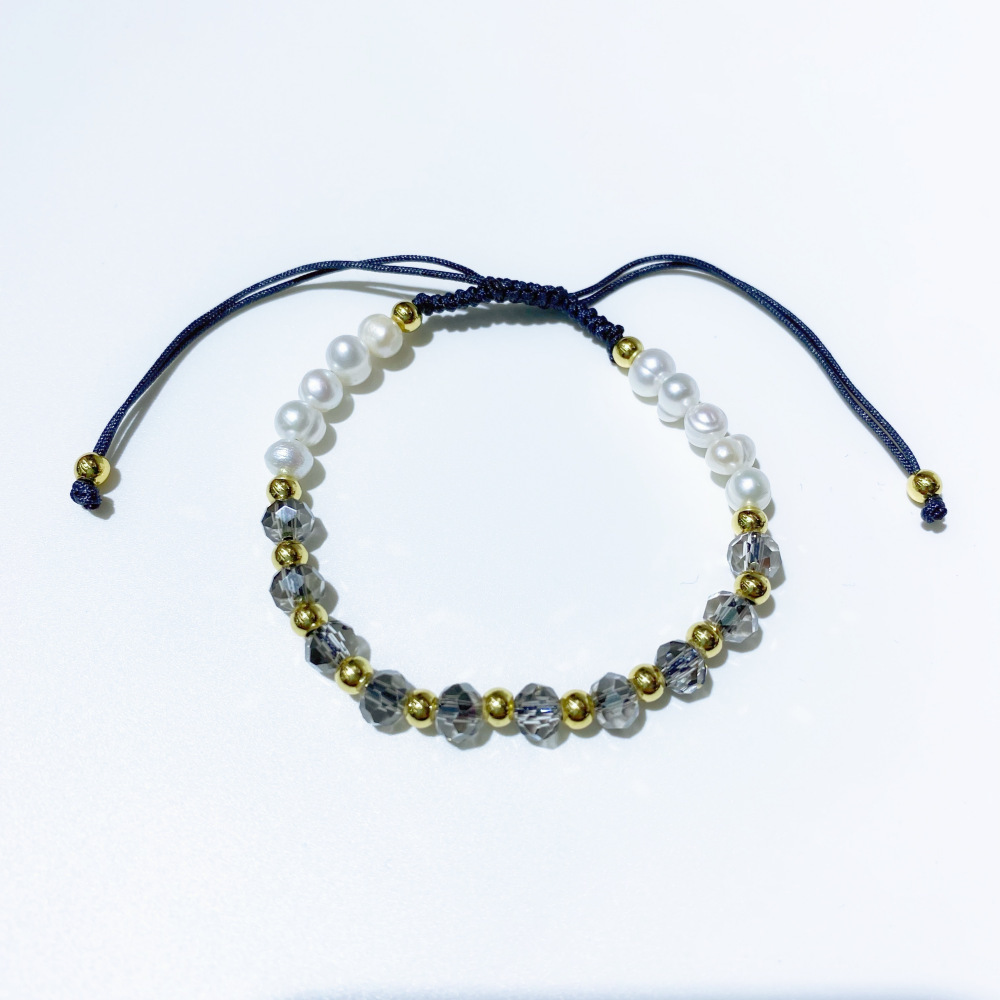 1 Stück Mode Geometrisch Kristall Süßwasserperle Kupfer Perle Armbänder display picture 9