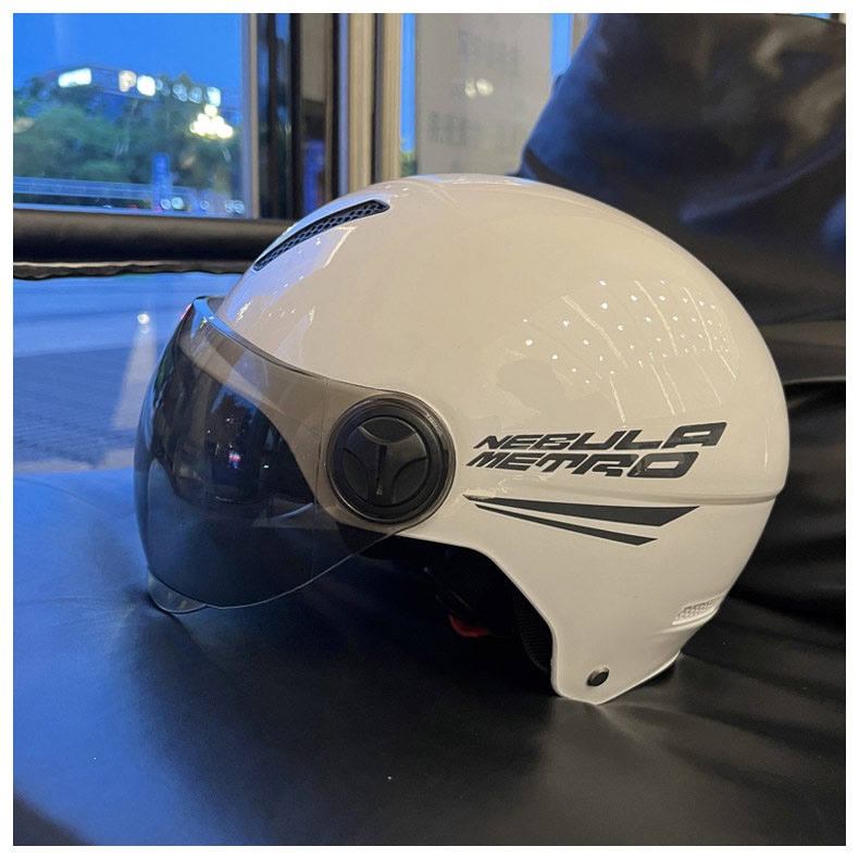 Dual-lens electric vehicle helmet, C national standard certified half helmet for motorcycles and electric scooters, sun-protective, stylish and cool summer hat for men and women, new