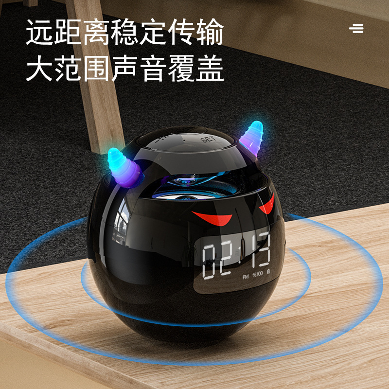 クロスボーダーg 9小悪魔bluetoothスピーカー時計目覚まし時計AIスマートオーディオデスクトッププレゼントカードHIFIサブウーファ|undefined
