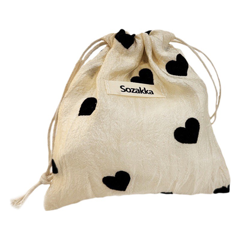36252 Champagne Love Bundle Pocket Drawstring Small Object Storage Bag Cloth Bag Student Sundries Portable Wash Bag