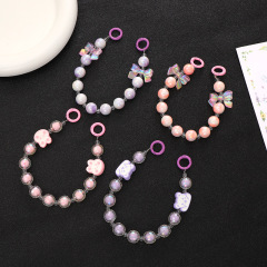 New Dual-Color Bead Butterfly Knot Handbag Phone Chain Portable Phone Case Chain Handmade Bead Water Bottle Chain for Women