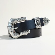 欧美跨境亚文化腰带女朋克个性美式复古雕花白k辣妹百搭装饰皮带