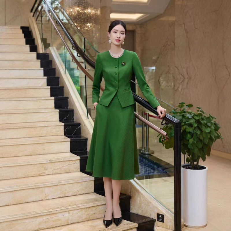 公司高端采购主持人西装套裙女士气质演讲营销中心职业套装工作服|undefined