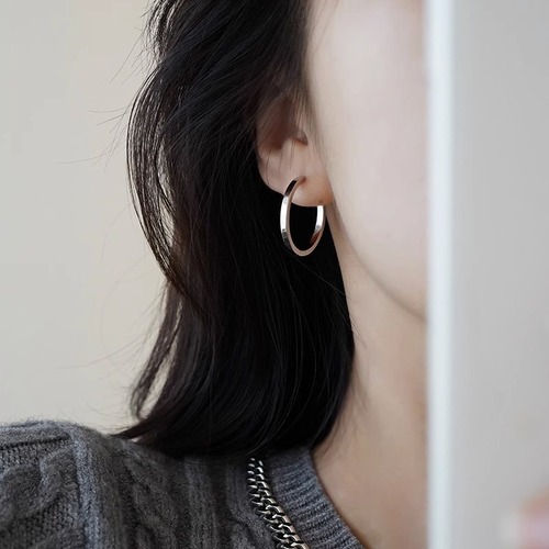 French-style hoop earrings trendy stud earrings unique design simple hoop ear hoops for women round hoop cool wind ear accessories