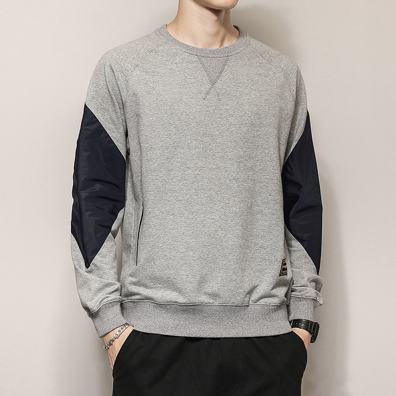 Suéter de cuello redondo de moda moda masculina de manga larga suelta impresión casual LOGO