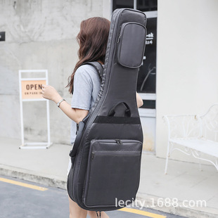 Electric guitar bag thickened shockproof electric bass bag bass bag embossed velvet backpack musical instrument bag printable LOGO
