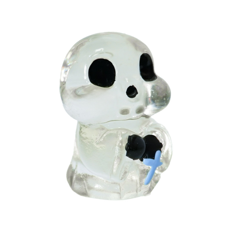 Cristal pequeño fantasma sin rostro masculino cráneo fantasma decoración Halloween fantasma niño decoración resina