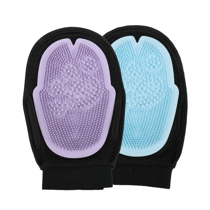 Guantes de baño para mascotas Guantes de pelo para gatos Guantes de masaje para perros Guantes para mascotas disponibles de doble cara