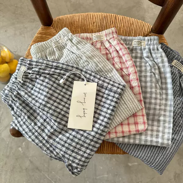 2026 Summer Pure Cotton Plaid Anti-Mosquito Pants Unisex Jogger Pants Loose Thin Breathable Casual Pants for Outdoor Wear