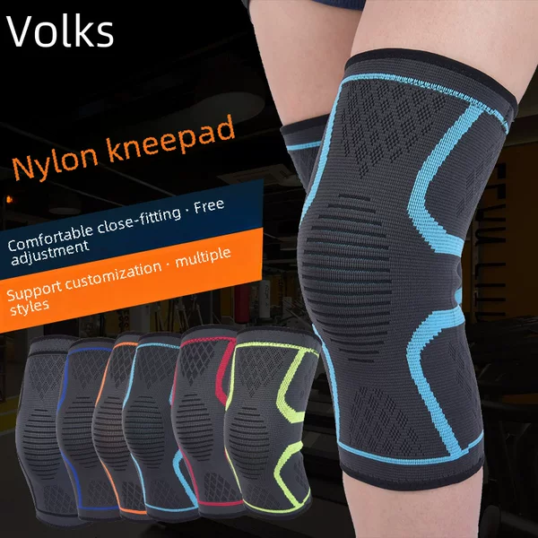 Silicone Non-slip Sports Nylon Knee Pad Breathable Knitted Four Seasons Basketball Running Joint Warm Pad Knee Pad Cover