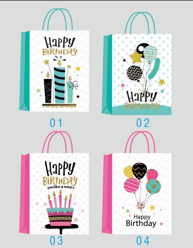 跨境生日派对伴手礼礼品袋 周岁礼物包装袋纸袋 可爱手提袋批发