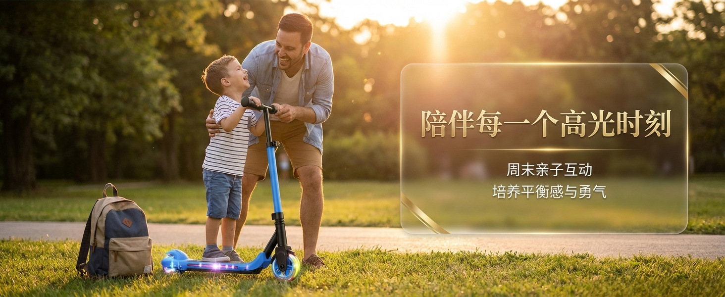 Cross-Border Mobility Scooter, Children's Scooter, Led Flash Wheel Electric Scooter, Portable Folding Two-Wheeler