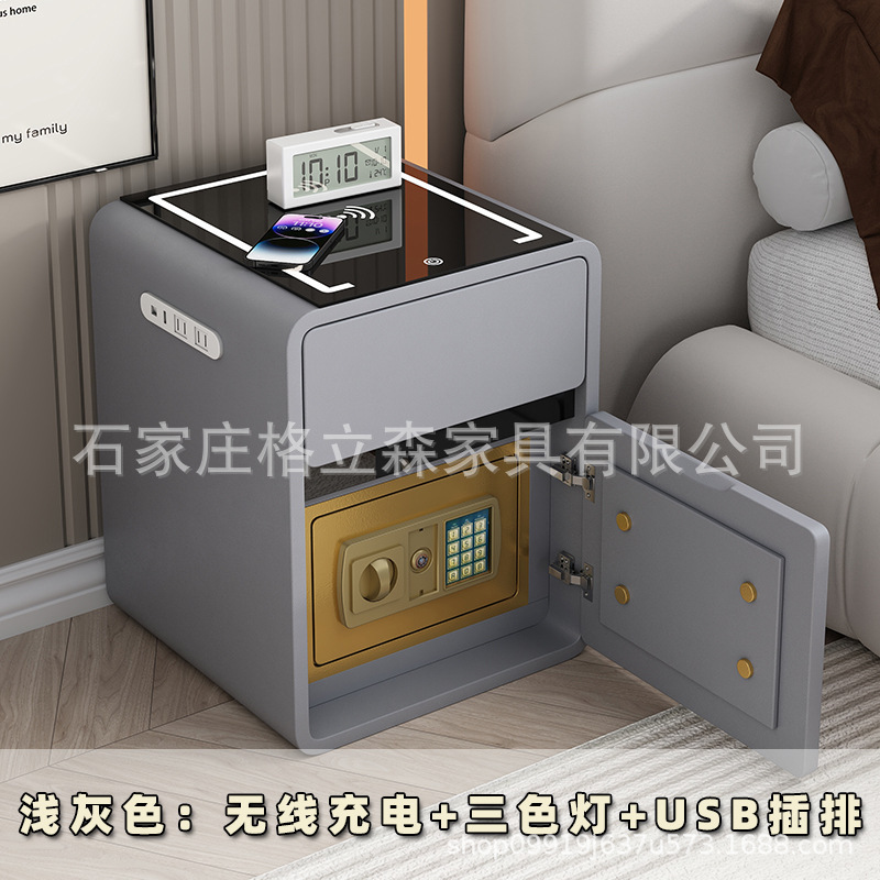 スマートなベッドの頭の箱の金庫は一体でシンプルです。|undefined