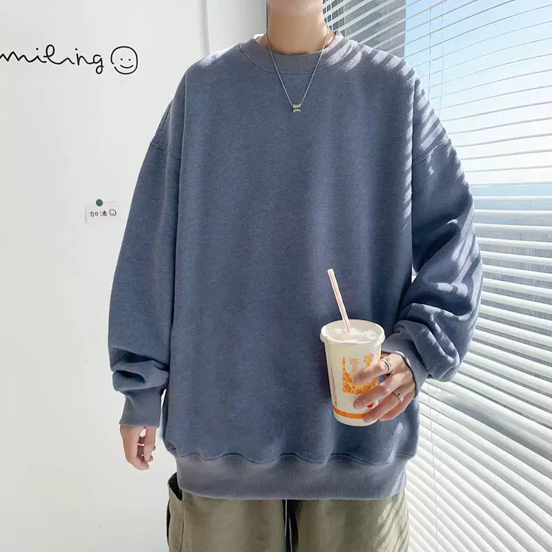 Горячая распродажа! Мужская футболка больших размеров с длинными рукавами, утолщенный свитер с круглым вырезом на флисовой подкладке с принтом, мужской wy200-p28 fleece-lined-P33