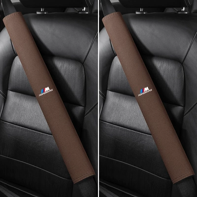 Series 1 Series 6 7 Series Seat belt shoulder pad - bmw-m-white-label-50cm-suede-pair-of-mocha-brown-shoulder-pads