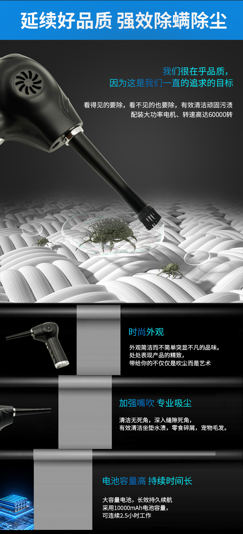 Cross-Border New Product Portable Dust Blower Multi-Functional Dust Remover Car Dust Blower Wireless Electric Outdoor Blower