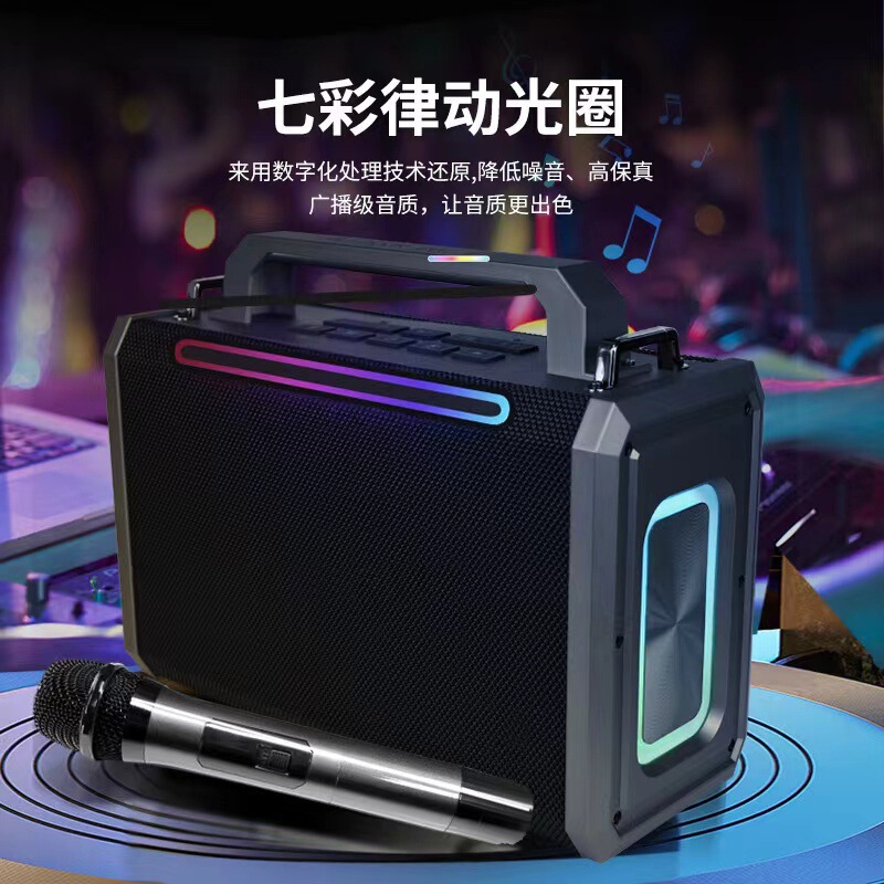 L208 Bluetooth Audio High Power Outdoor K-song Subwoofer with Microphone Portable Karaoke All-in-One Speaker