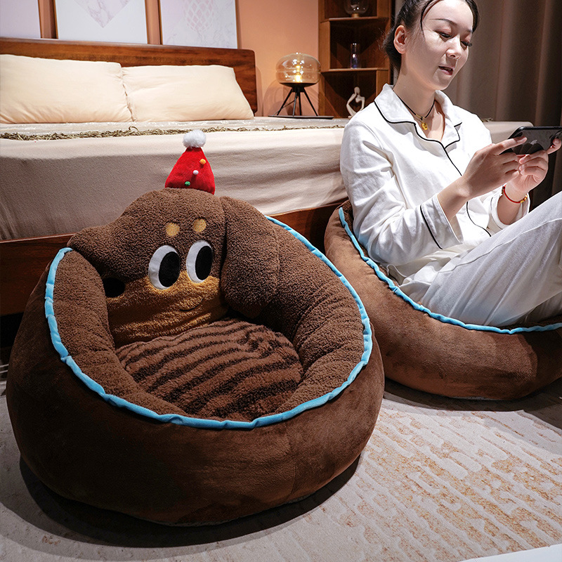 Fúten de dibujos animados salchicha perro medio rodeado cojín cojín de asiento de oficina cojín en el suelo cojín trasero transpirable sentado