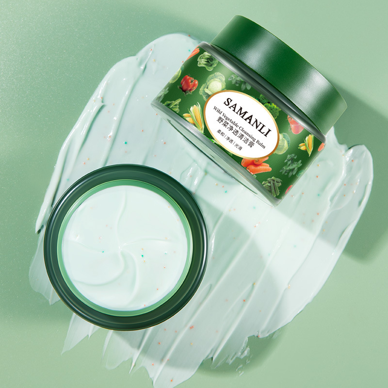 莎曼莉野菜淨透清潔膏100g面部磨砂膏深層清潔黑頭廠家批發
