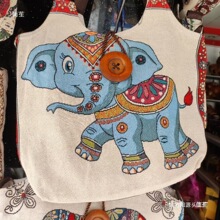 西双版纳云南傣族民族风手工刺绣单肩包斜挎包纽扣包泰国特色