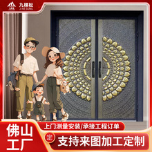 入户门新款精雕铸铝门防盗门子母门双开大门农村自建房别墅大门