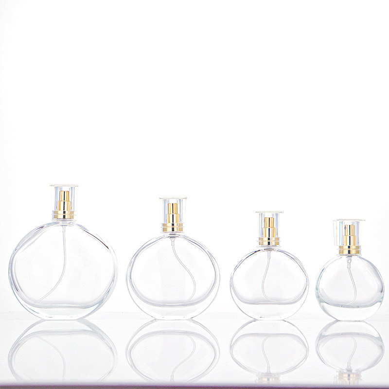 现货批发15ml 25ml 卡口螺口邂逅粉扁圆玻璃香水分装瓶|undefined