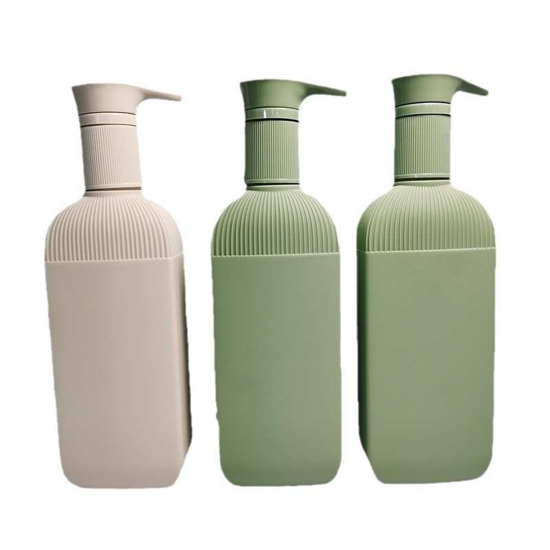 500ml botella de plástico al por mayor de cuello alto botella plana botella de champú botella de gel de ducha botella cosmética material de embalaje