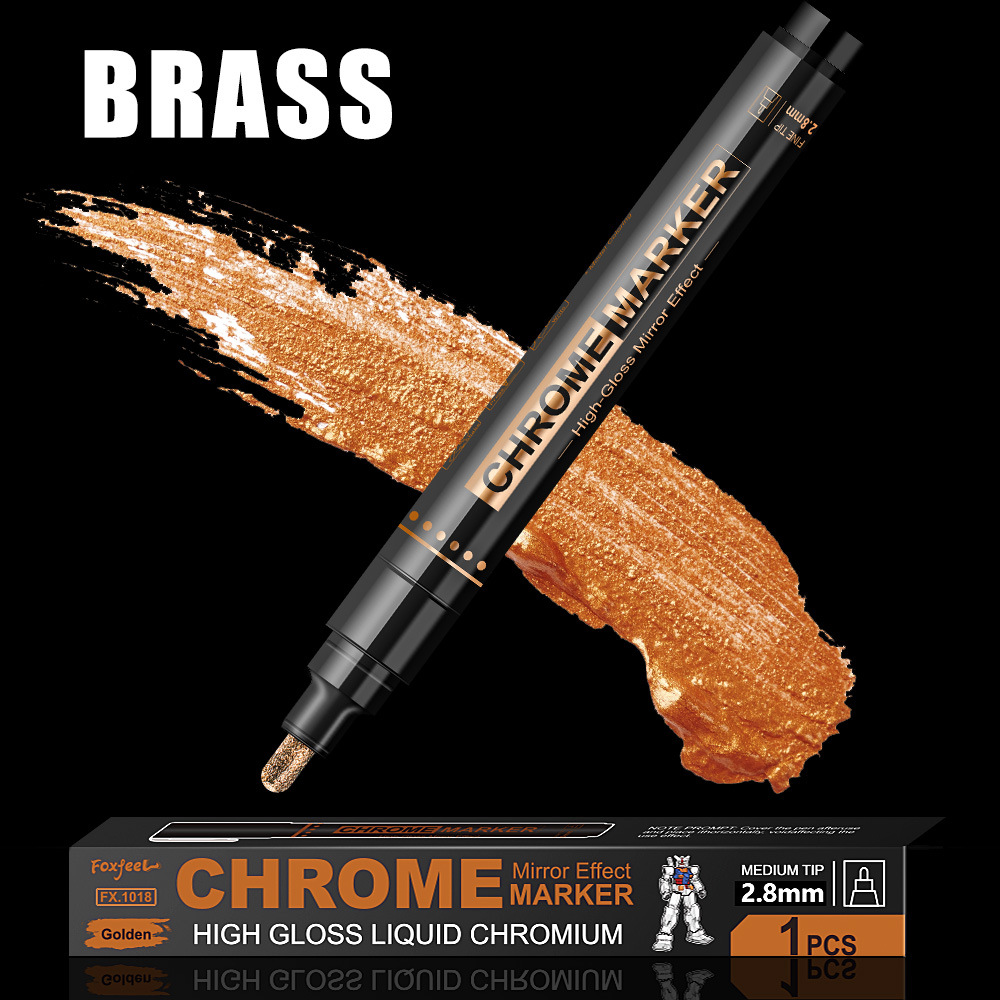 Modelo de cromado de lápiz de marca de alta calidad de color de relleno DIY lápiz de pintura de metal de espejo impermeable lápiz de pintura de uñas resaltado