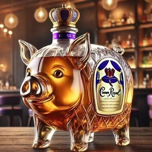 Creative Piggy Whiskey Bottle Funny Transparent Glass Wine Bottle Red Wine Wine Whiskey Storage Container