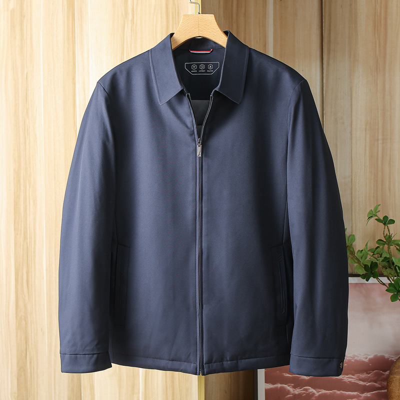 La empresa OM fuera de línea de mil yuanes negocio ligero acolchado engrosada chaqueta de mediana edad de los hombres de la solapa adhesiva cálido abrigo de algodón acolchado de invierno