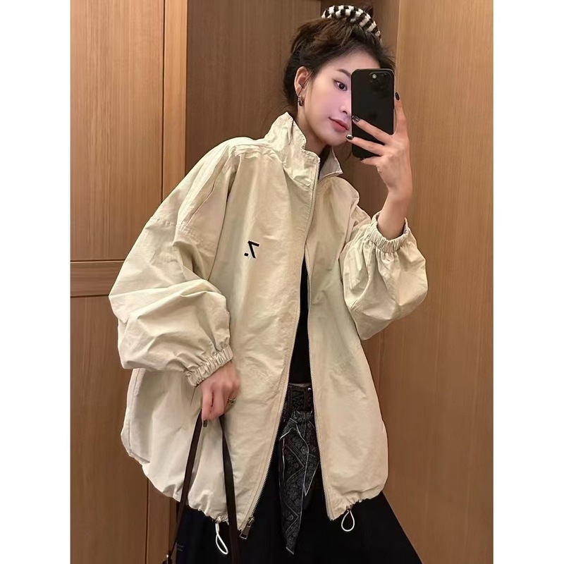 欧货立领外套女2025秋装新款时尚百搭休闲宽松大版棒球服夹克上衣|undefined