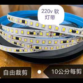 220V软灯带 2835高压免驱动线型灯 10mm可裁剪贴片灯条LED灯带
