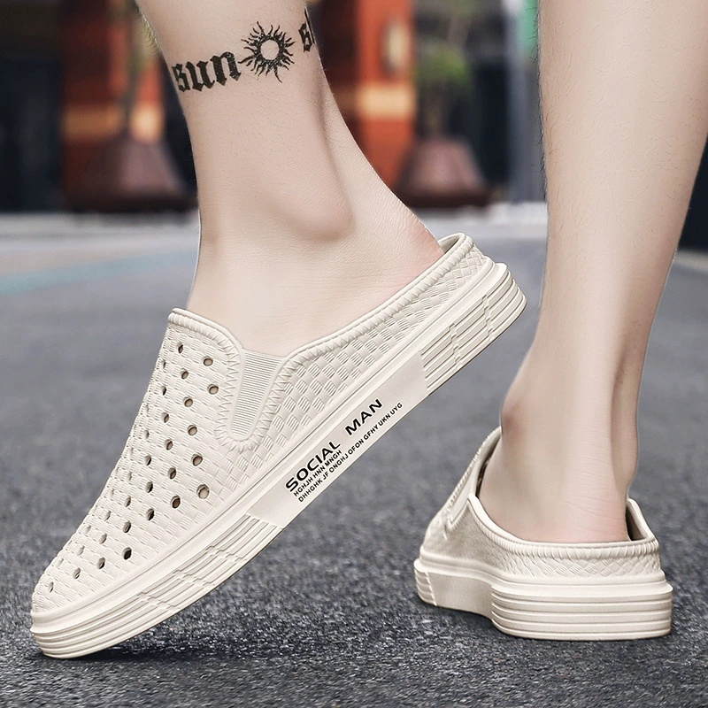 Трансграничные Весенние Новые полутапочки, мужская обувь, британская повседневная обувь, черная легкая обувь из ЭВА, модная обувь, дышащие сандалии